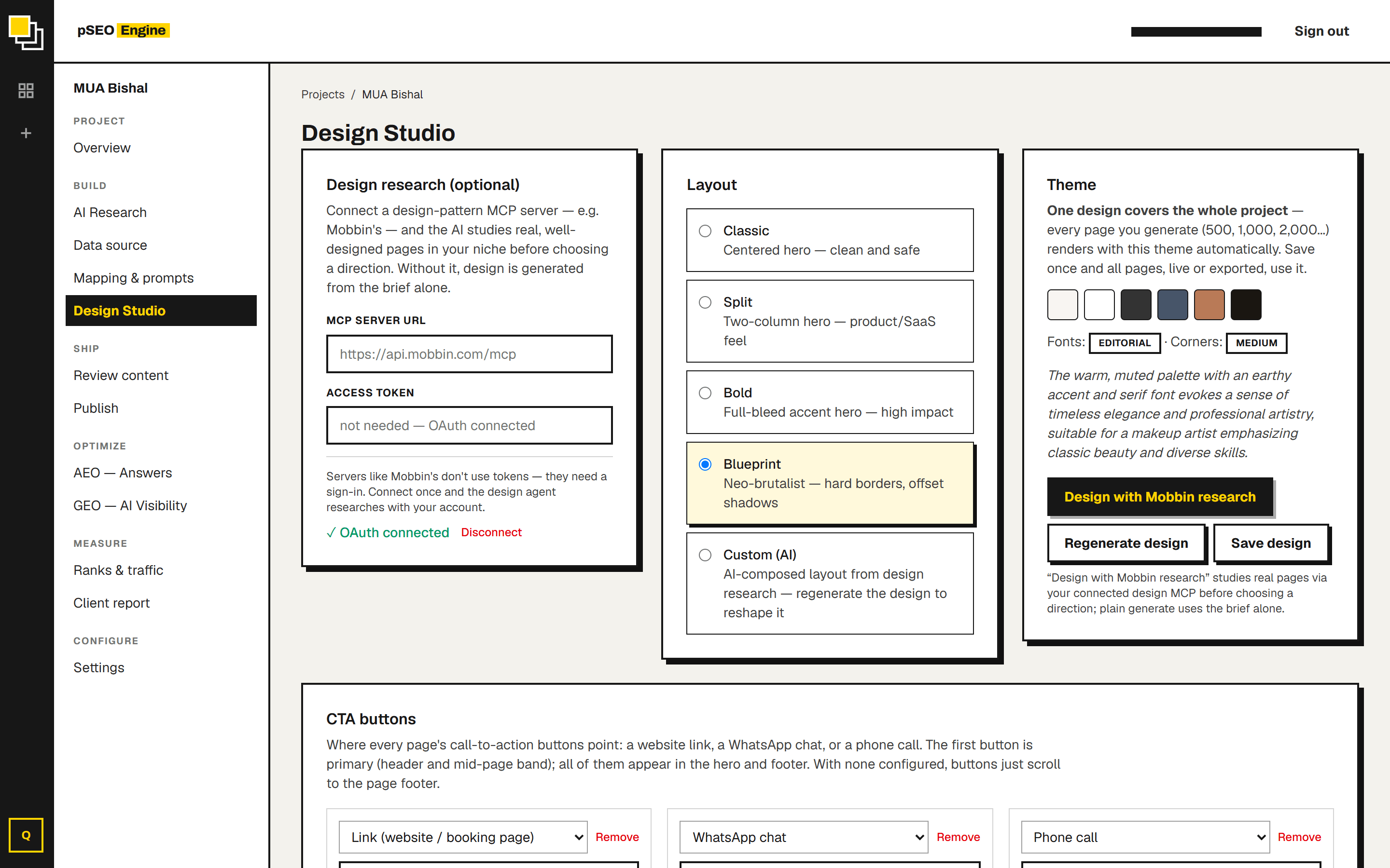 The pages carry your client's brand, not our template